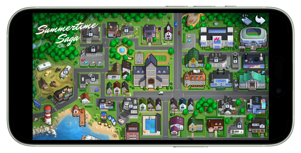 Summertime Saga comes with unlimited resources, unlocked characters, skins, story mode, unlocked town map.